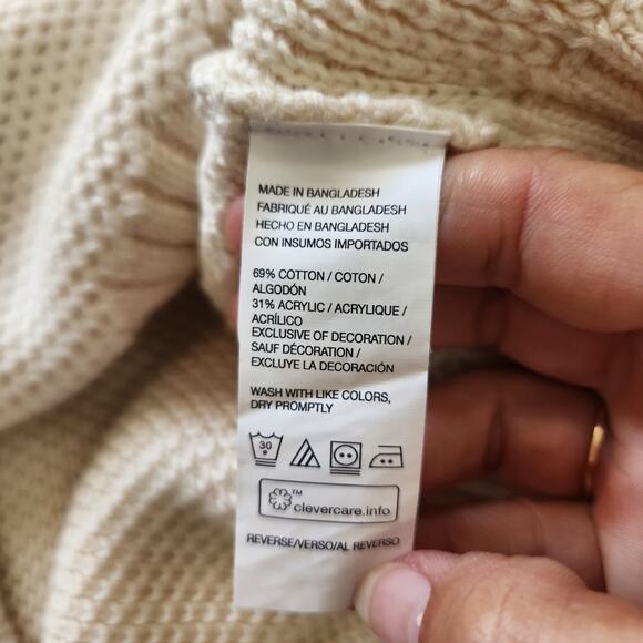 NEW Izod Mens Sz Medium Fair Isle Honeycomb Knit 1/4 Zip Sweater Cream Red Blue - Picture 6 of 6